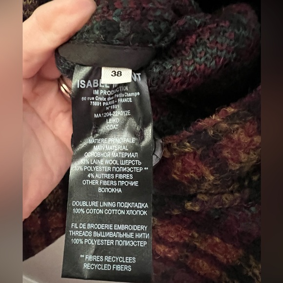 ISABEL MARANT ÉTOILE Leiko Plaid Wool-Blend Crop Jacket Multicolor Black 38 New - Picture 8 of 11